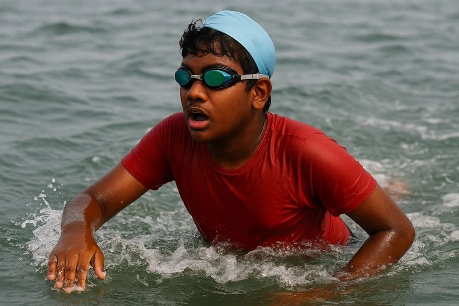 Chennai Teen with Autism Swims Palk Strait